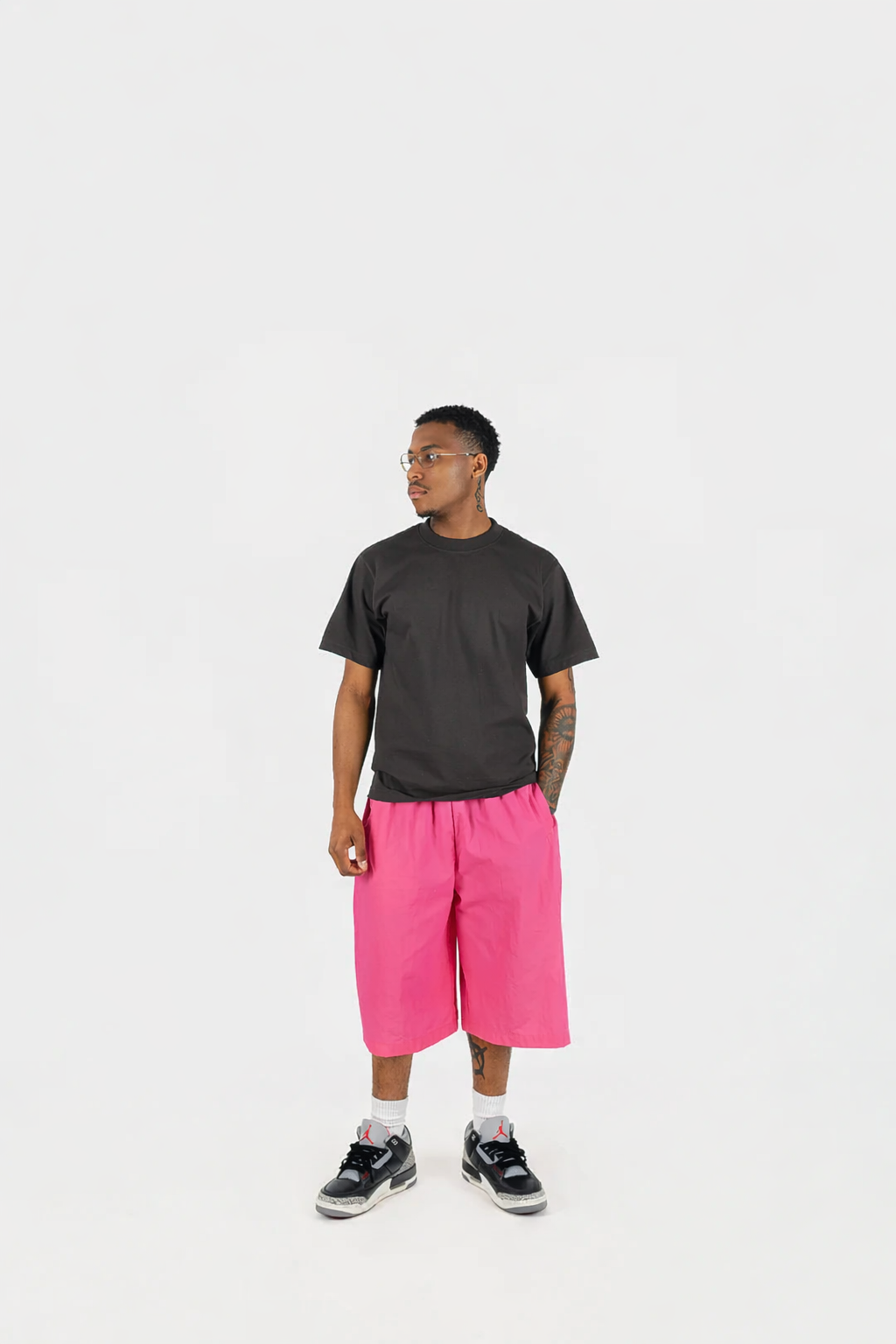 Oversized Nylon Shorts