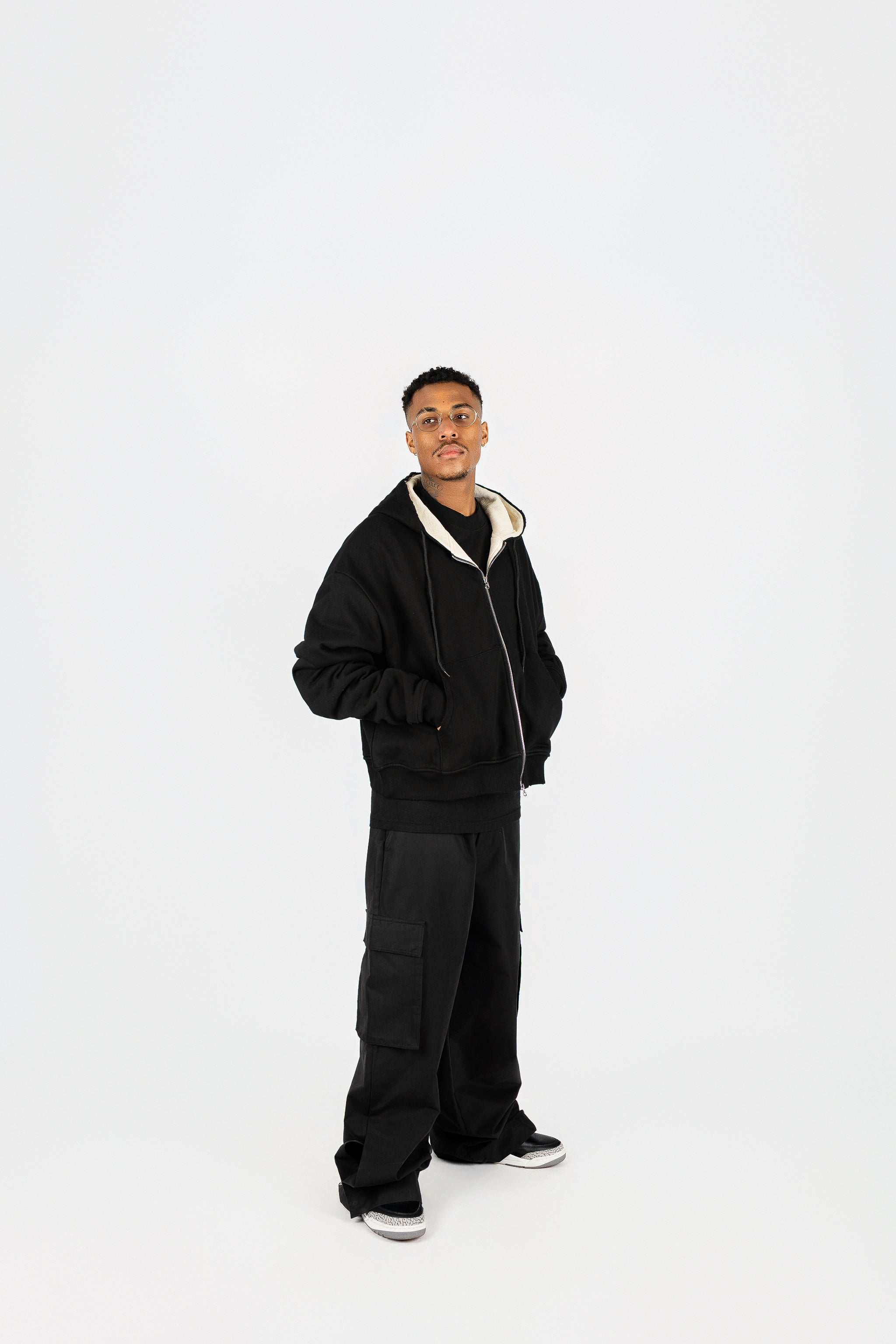 Waffle Knit Lined Zip Up