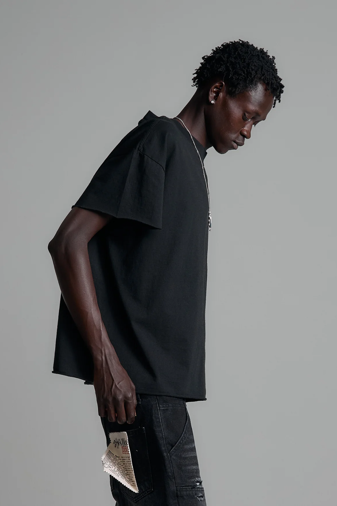 Raw Hem Retro Garment Dye Vintage Tee