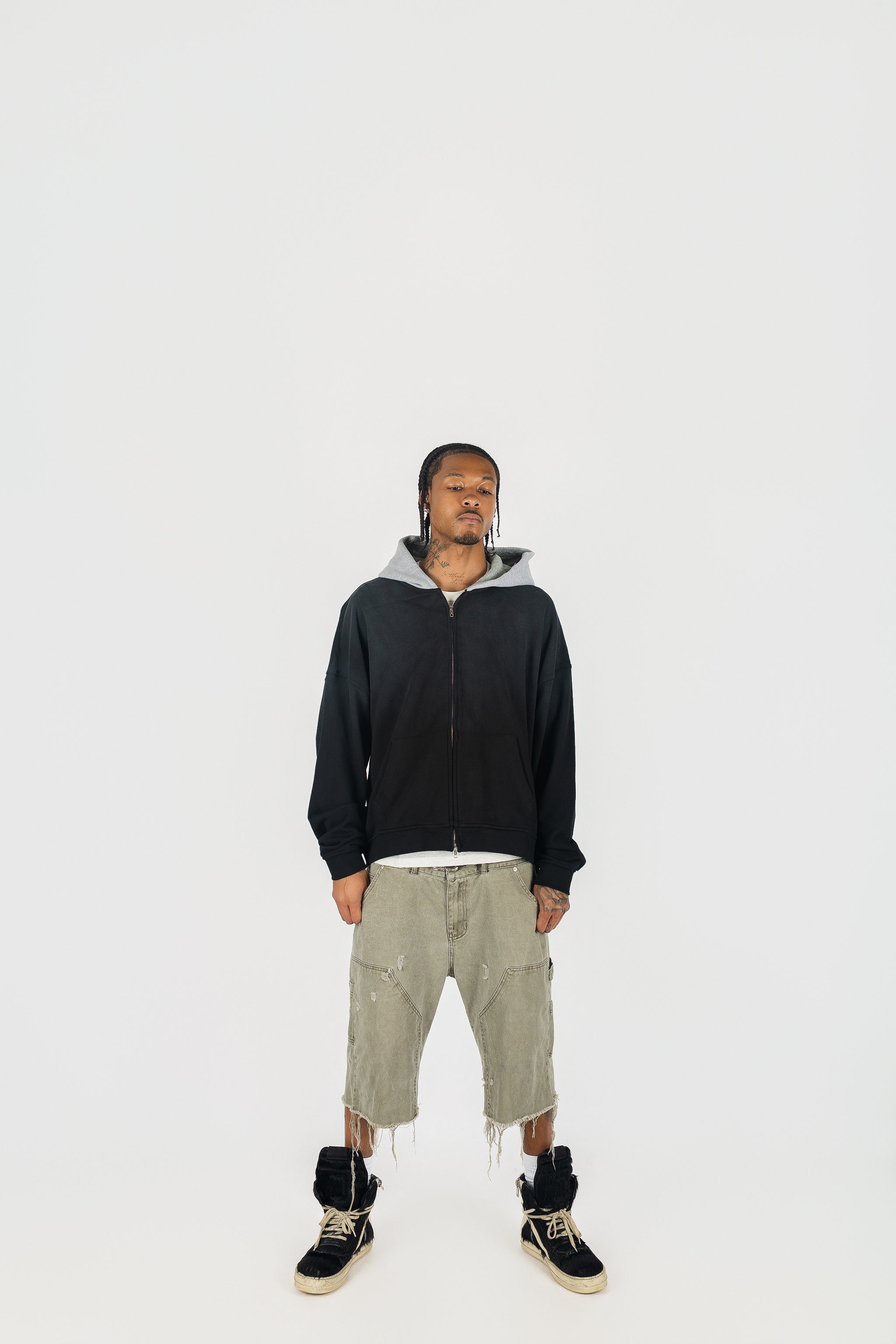 Two Tone Oversized Sun-Dried Zip Up *SIZE DOWN 1 SIZE*