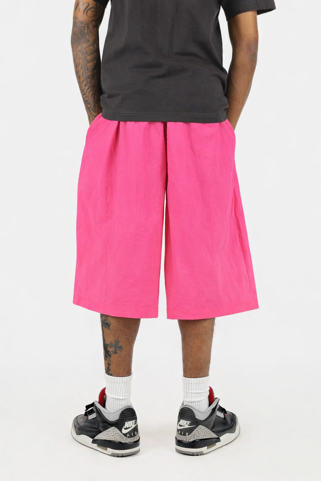 Oversized Nylon Shorts