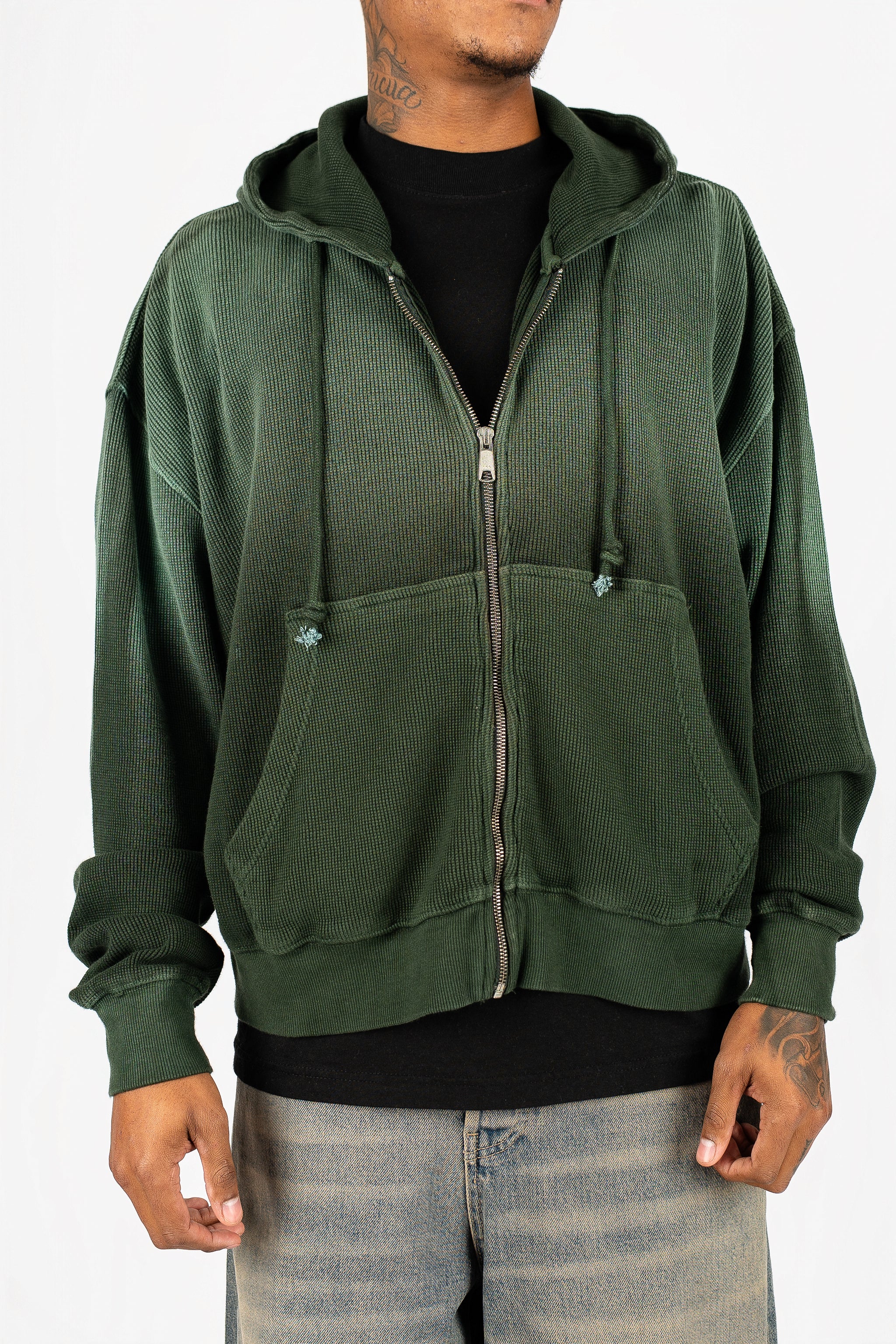 Sun-Dried Waffle Knit Baby Zip Up