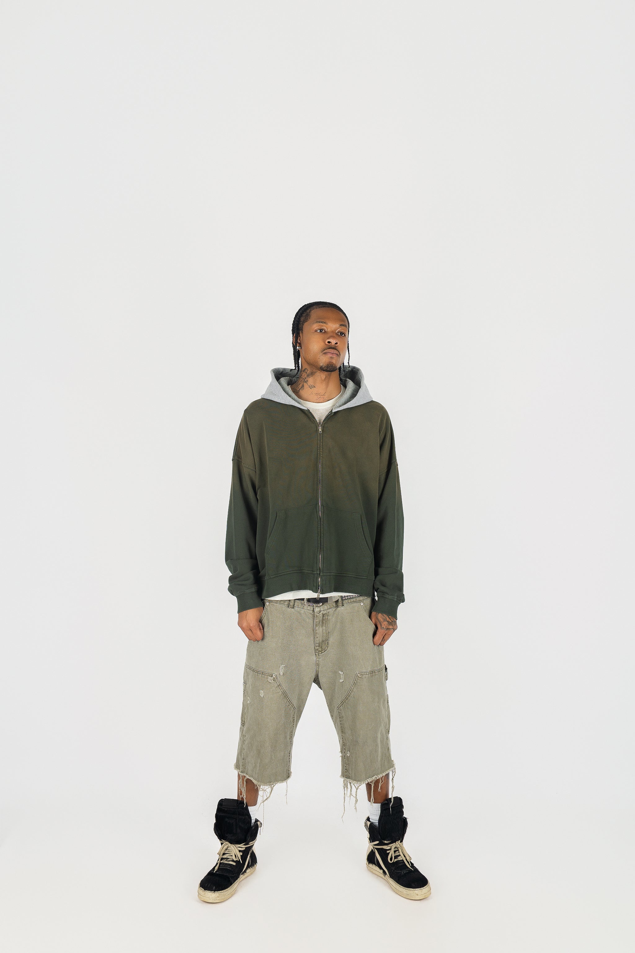 Two Tone Oversized Sun-Dried Zip Up *SIZE DOWN 1 SIZE*