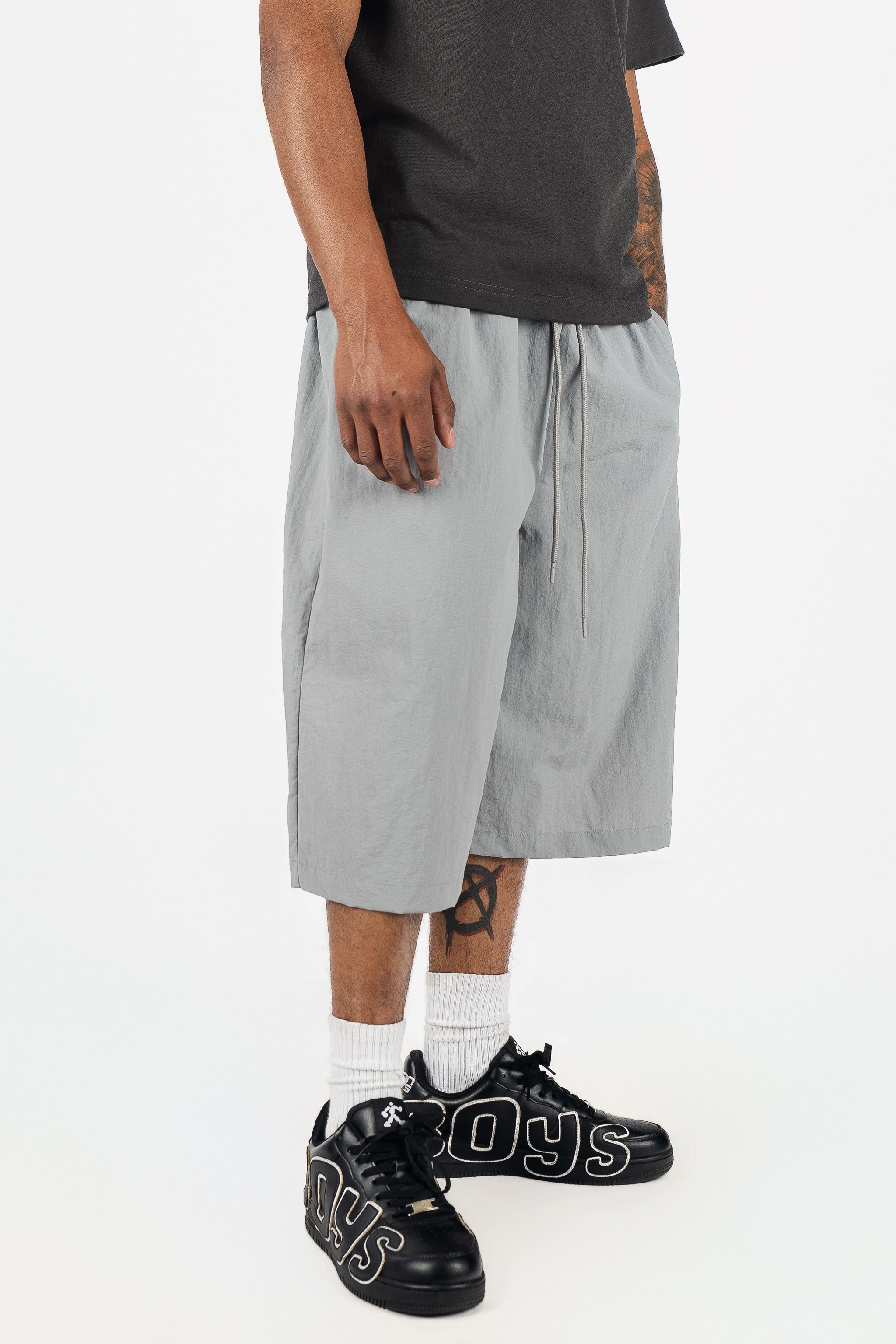 Oversized Nylon Shorts