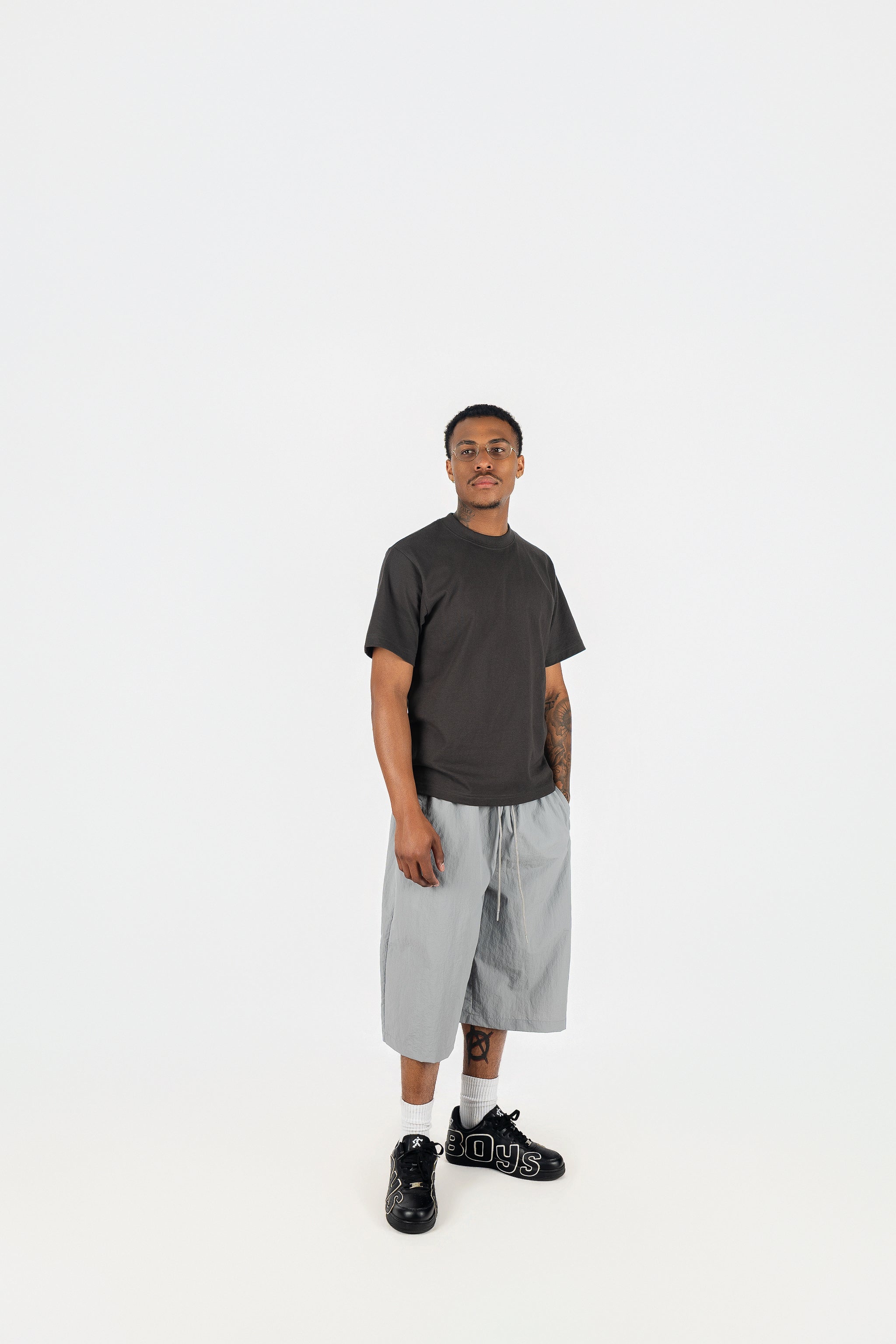 Oversized Nylon Shorts