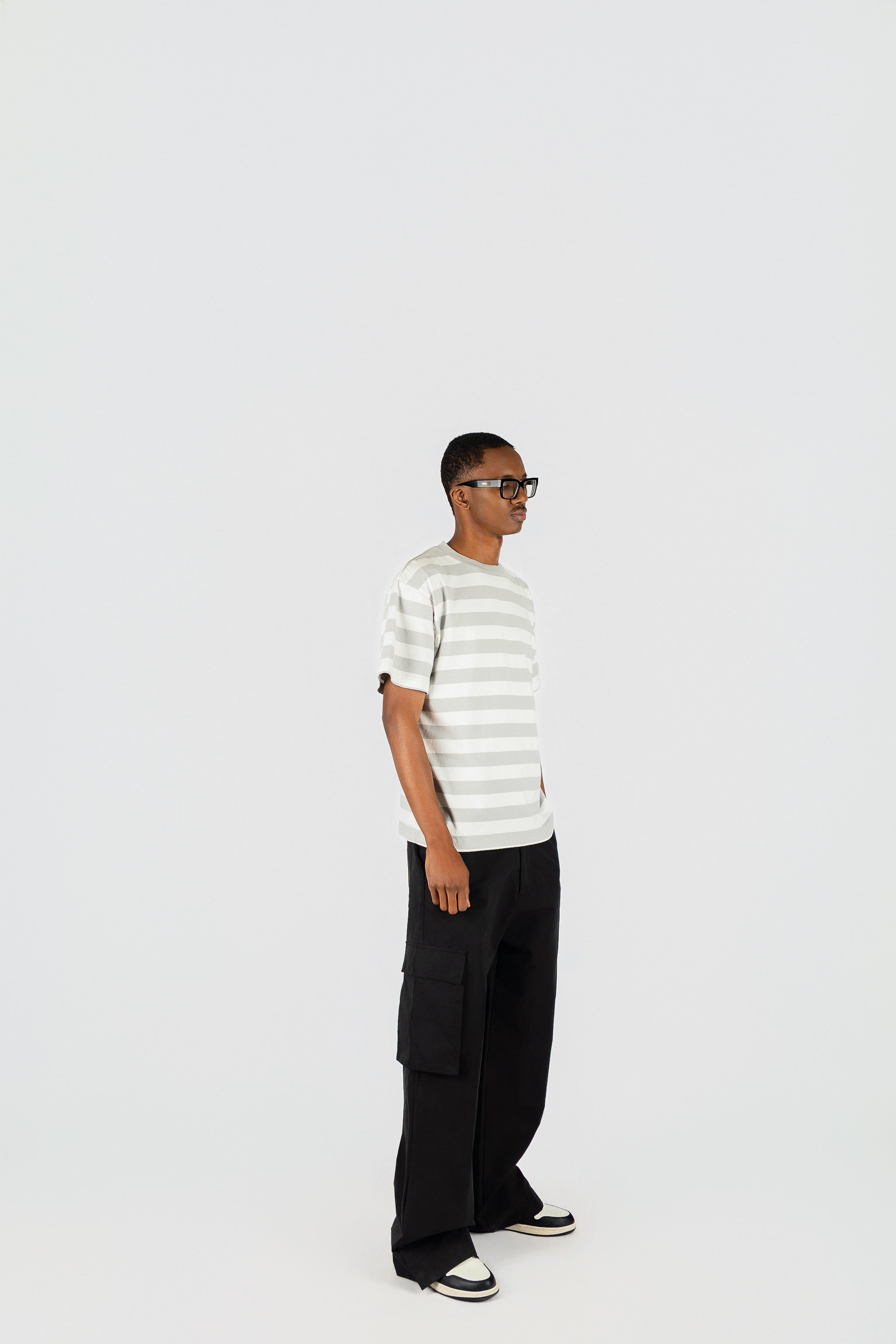 Striped Oversize Box Short Sleeve Tee