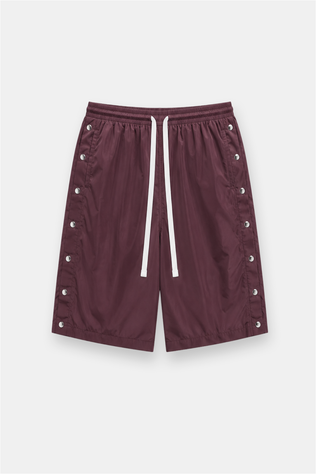 Side Snap Nylon Shorts
