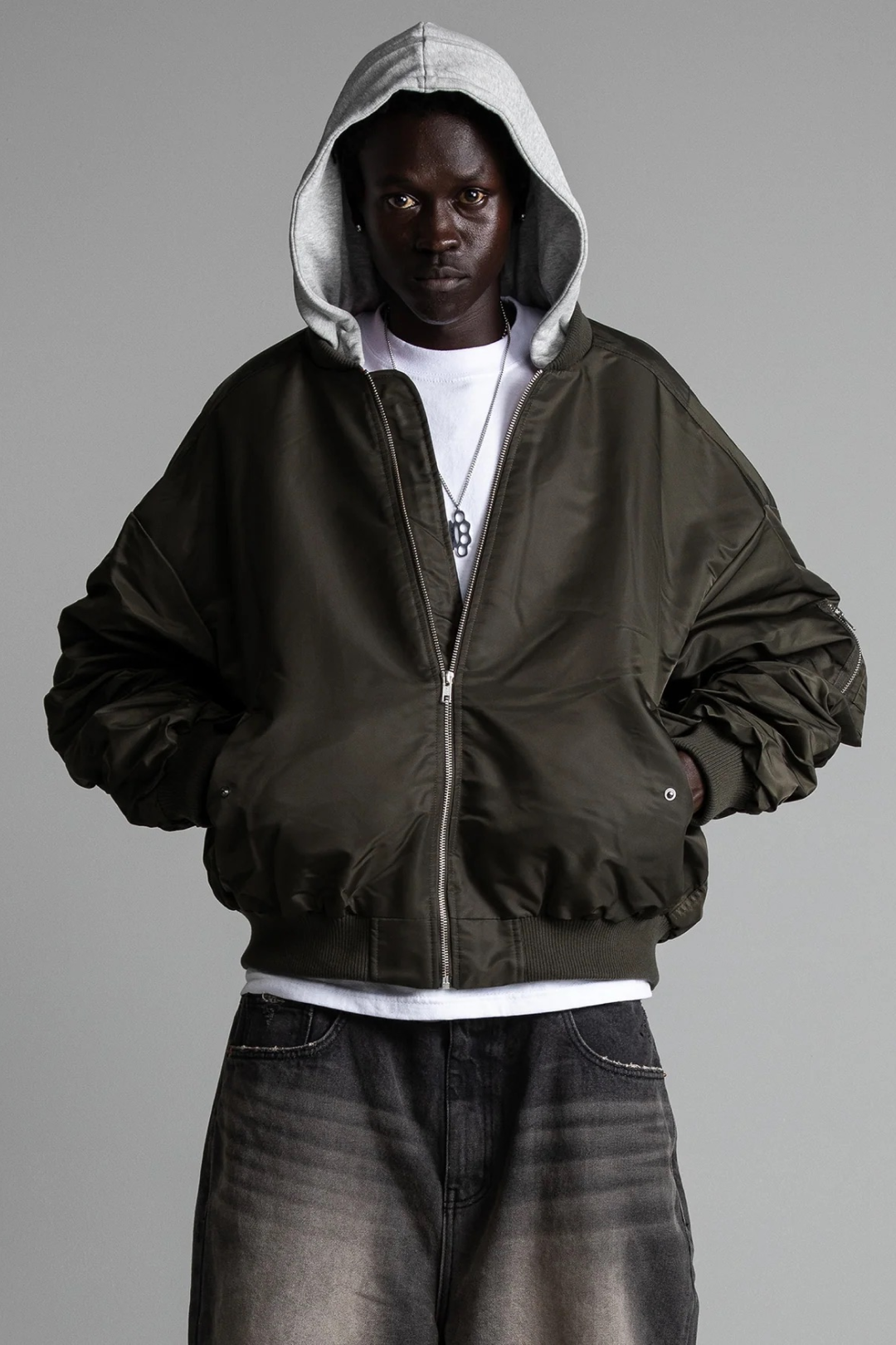 Drop Shoulder Bomber Jacket