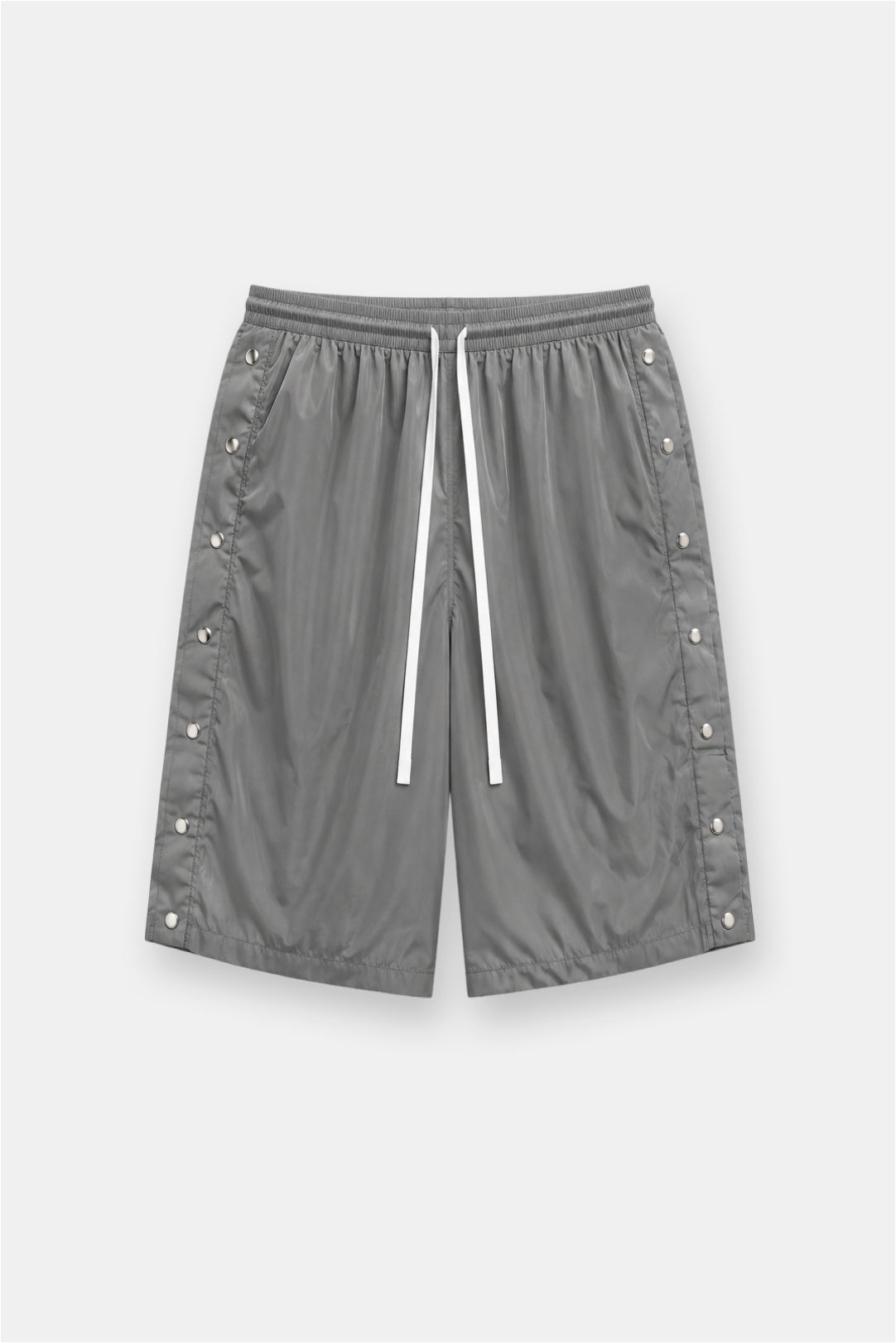 Side Snap Nylon Shorts