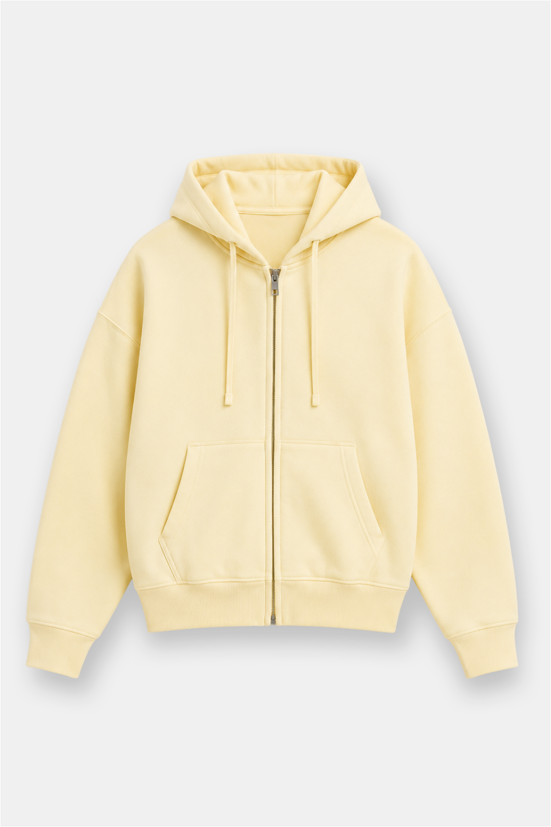 Oversize Drop Shoulder Zip Up Hoodie