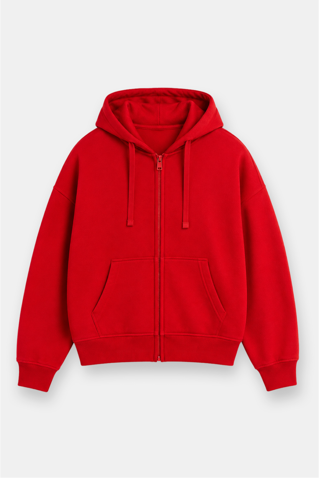 Oversize Drop Shoulder Zip Up Hoodie