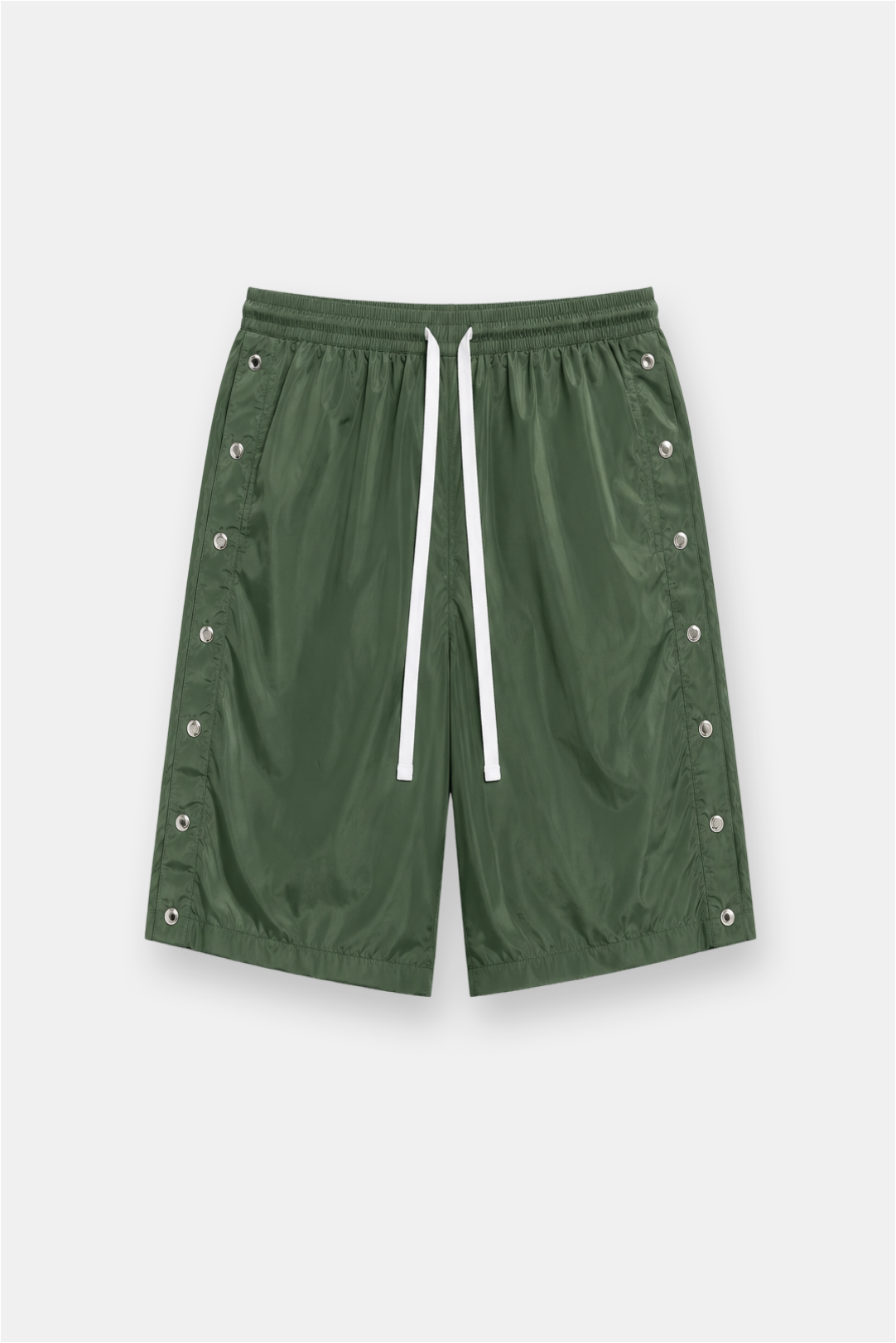 Side Snap Nylon Shorts