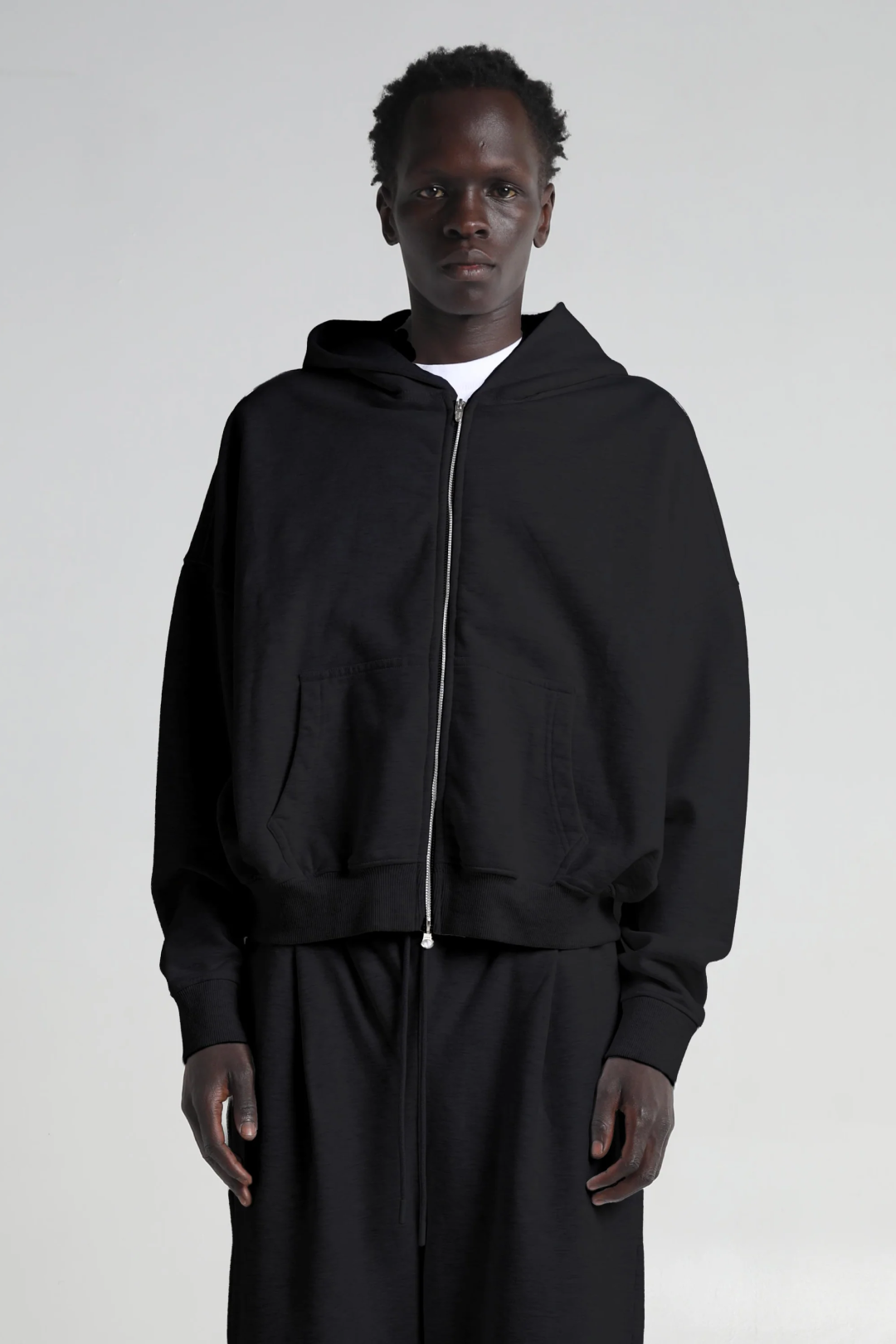 Cropped Double Zip Hoodie