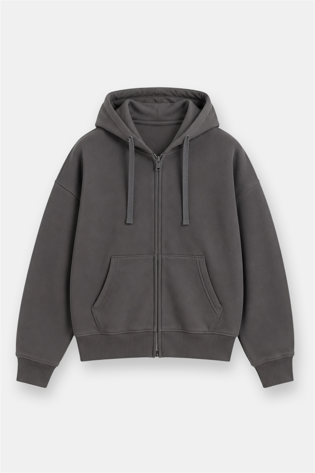 Oversize Drop Shoulder Zip Up Hoodie