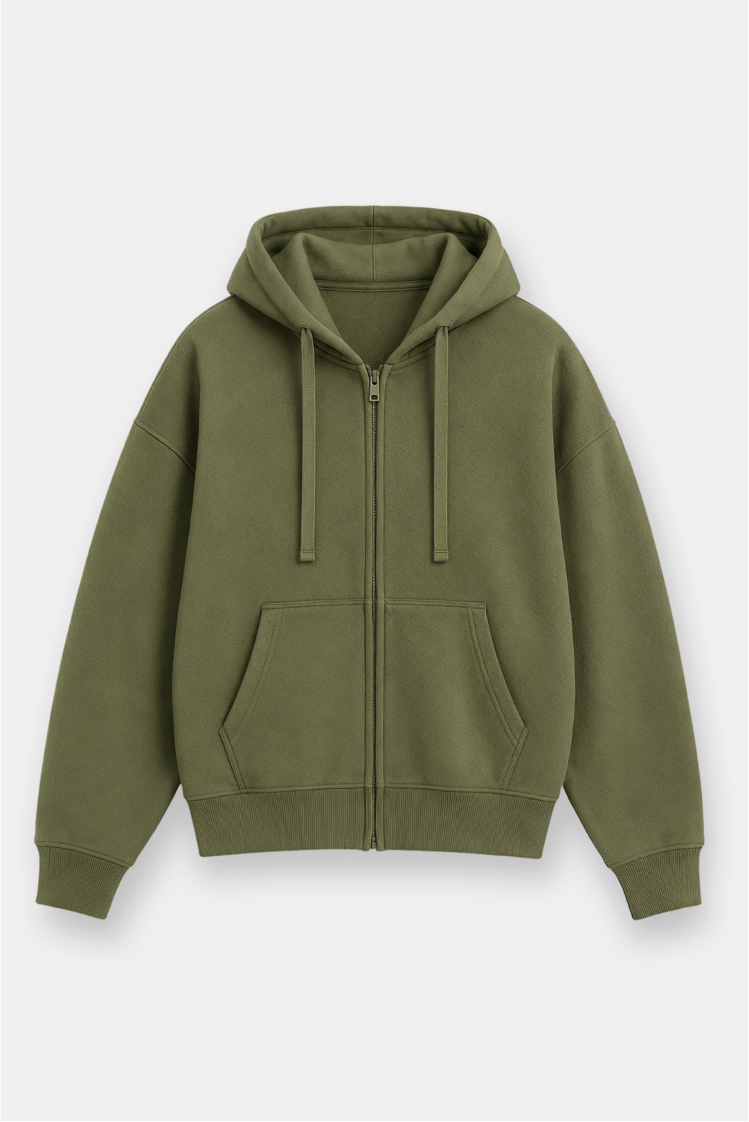 Oversize Drop Shoulder Zip Up Hoodie