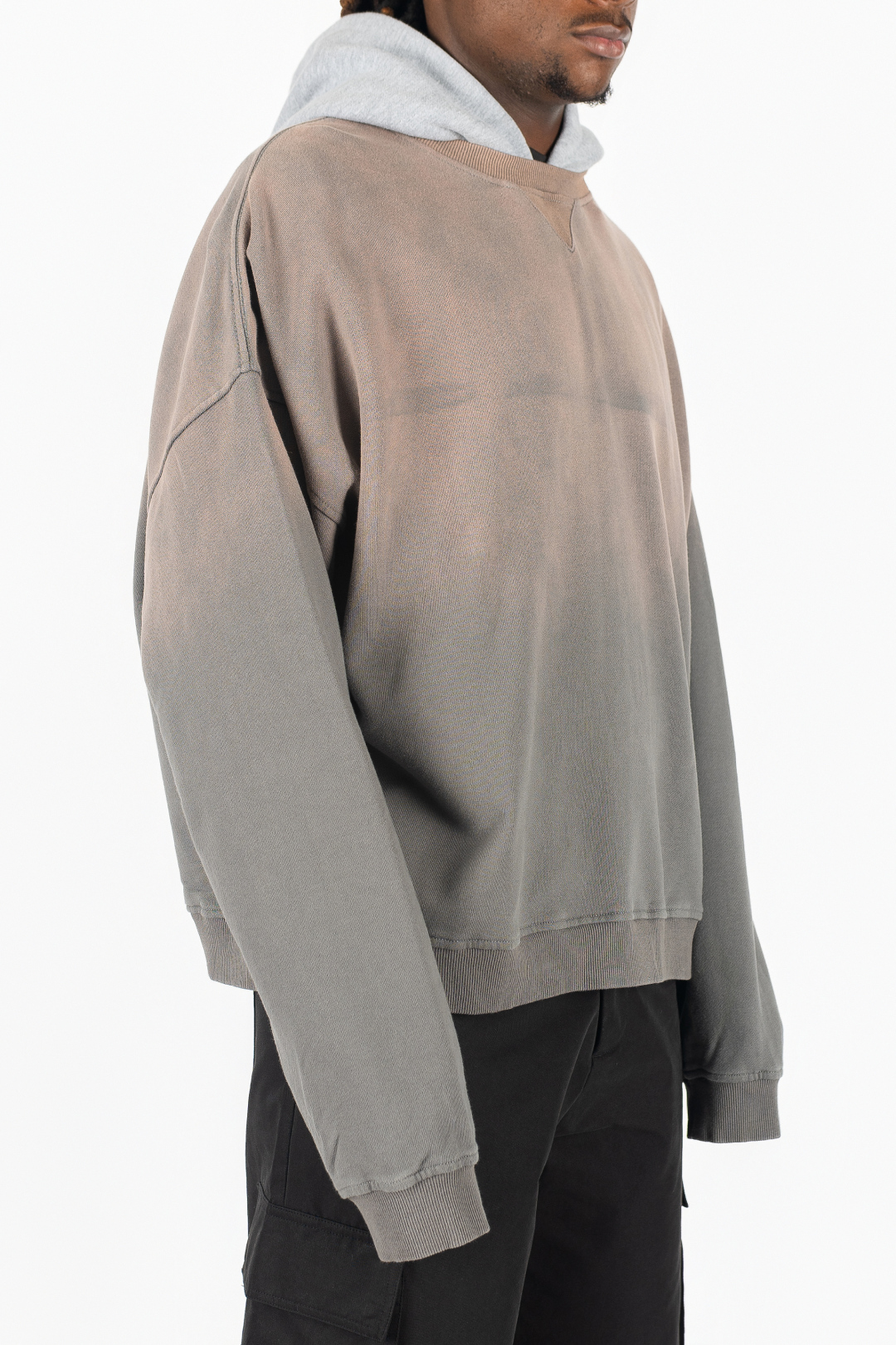 Two Tone Oversized Sun-Dried Hoodie