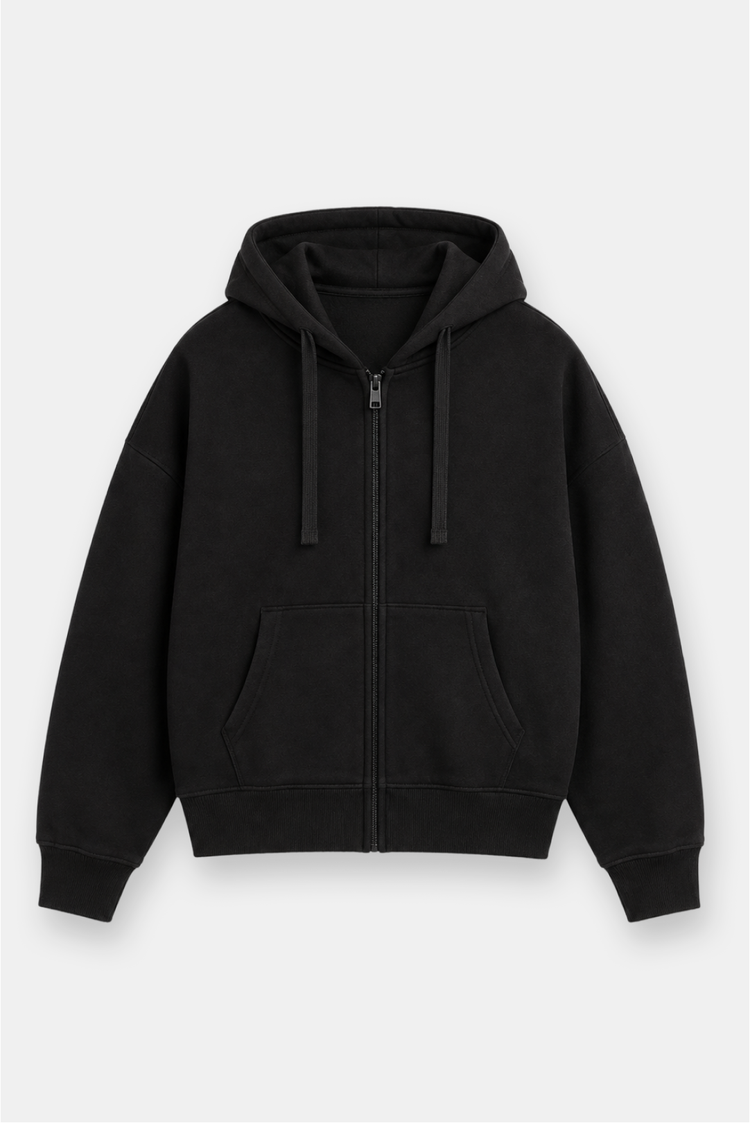 Oversize Drop Shoulder Zip Up Hoodie