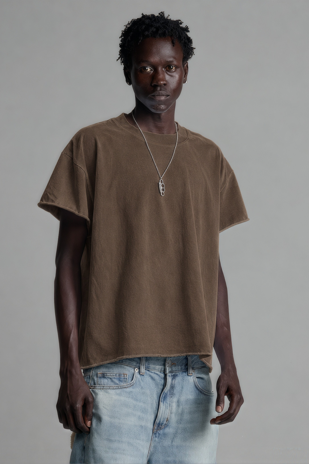 Raw Hem Retro Garment Dye Vintage Tee