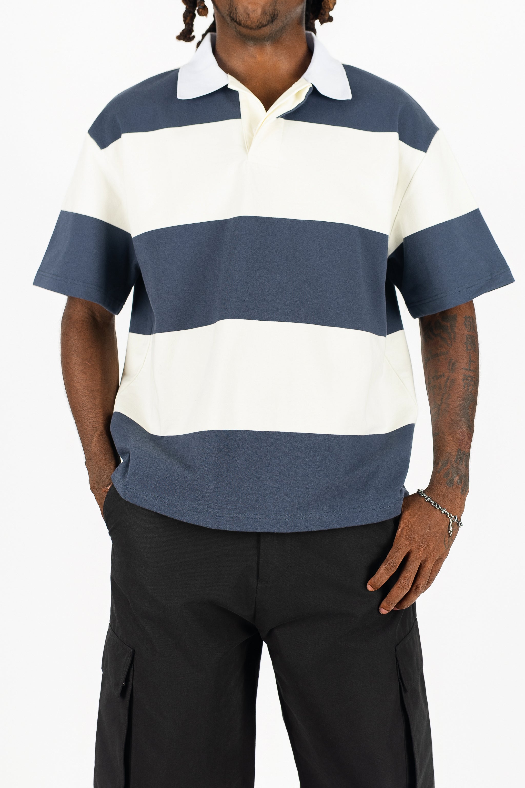 Short Sleeve Striped Polo