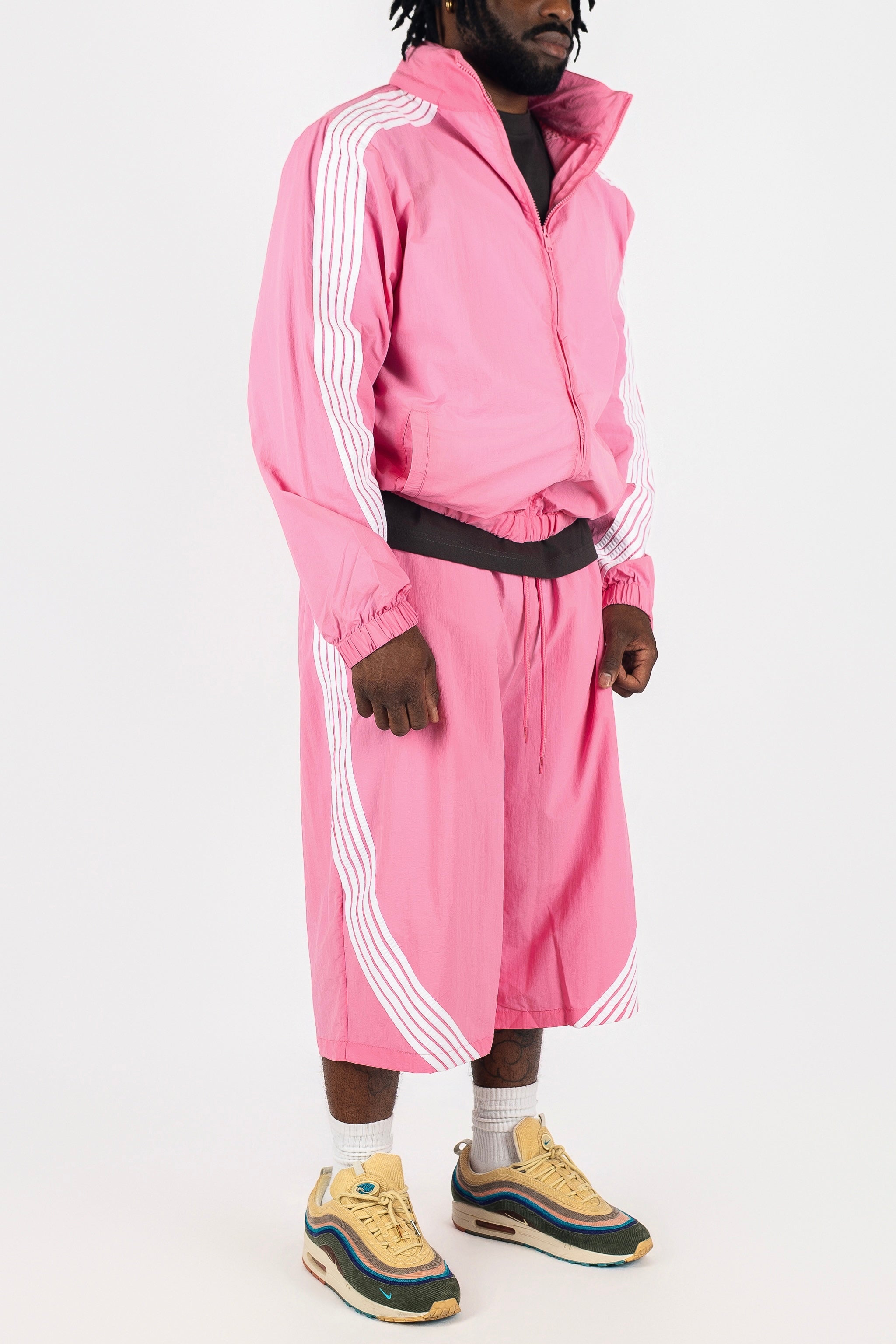 Nylon Racer Windbreaker Jacket and Shorts Set