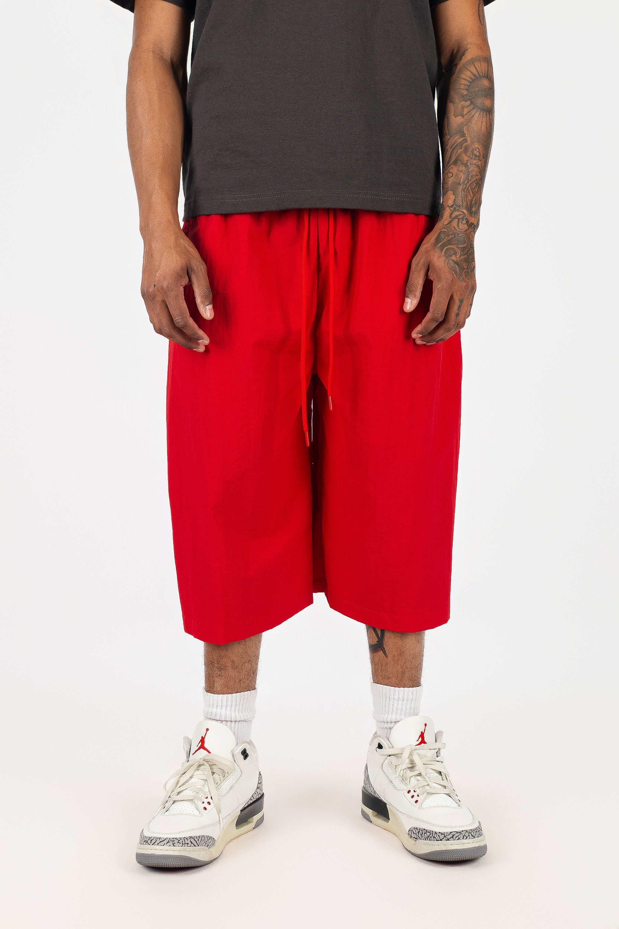 Oversized Nylon Shorts