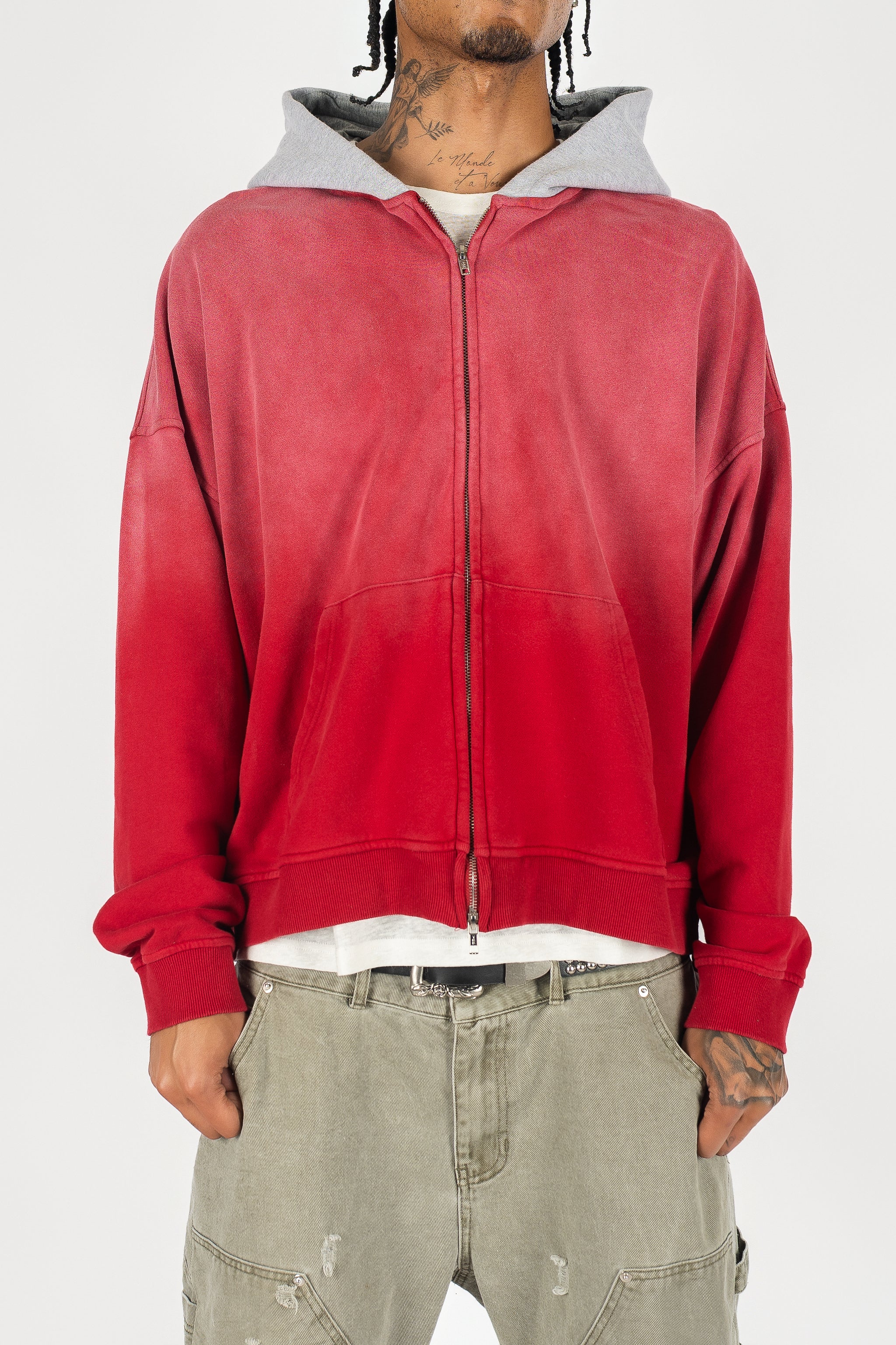 Two Tone Oversized Sun-Dried Zip Up *SIZE DOWN 1 SIZE*