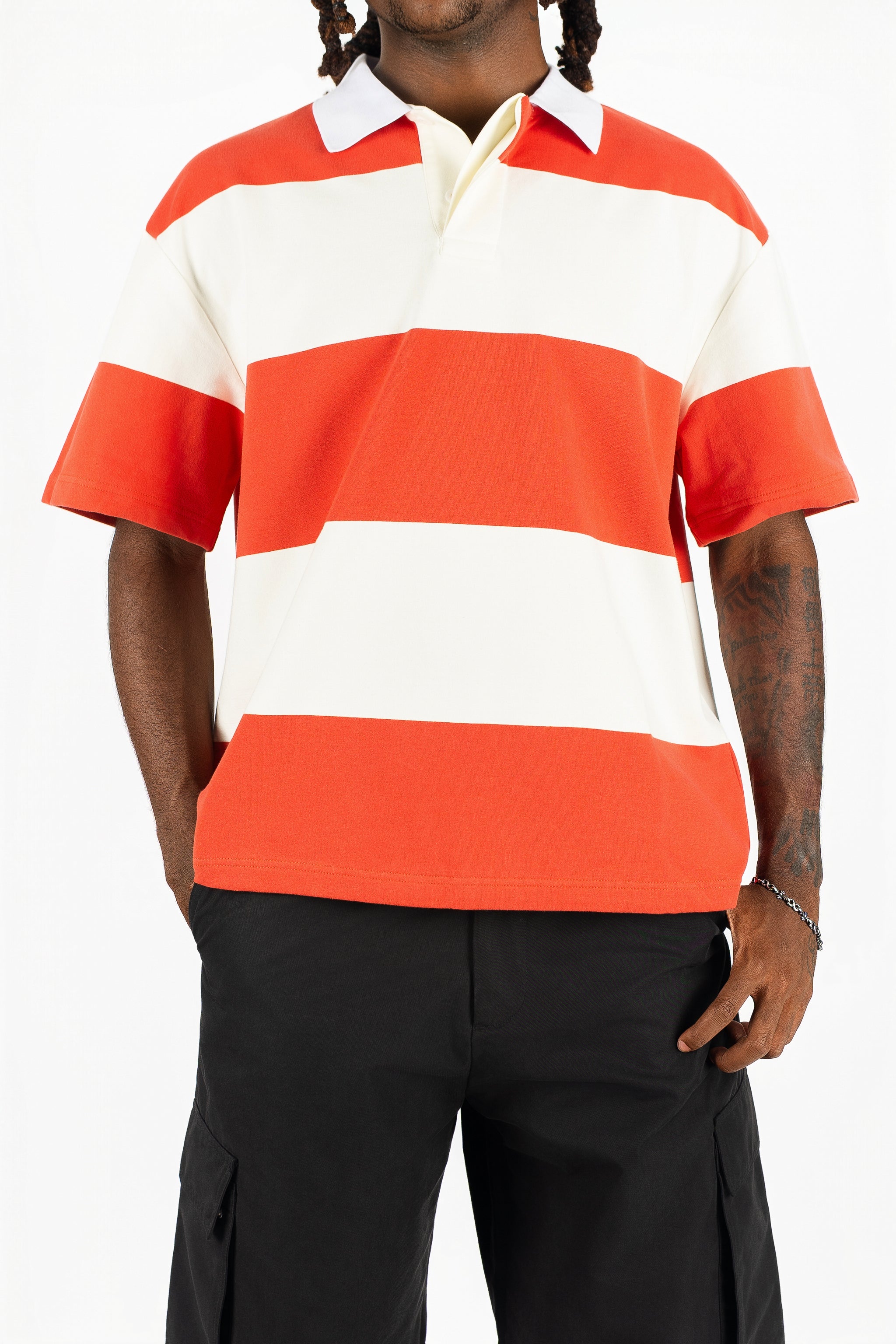 Short Sleeve Striped Polo