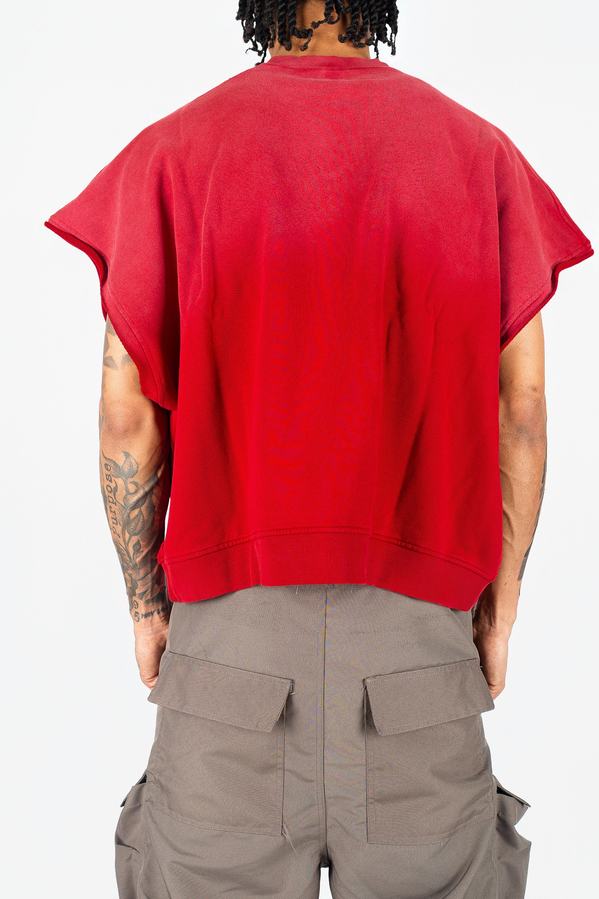 Distressed Cut Off Crewneck