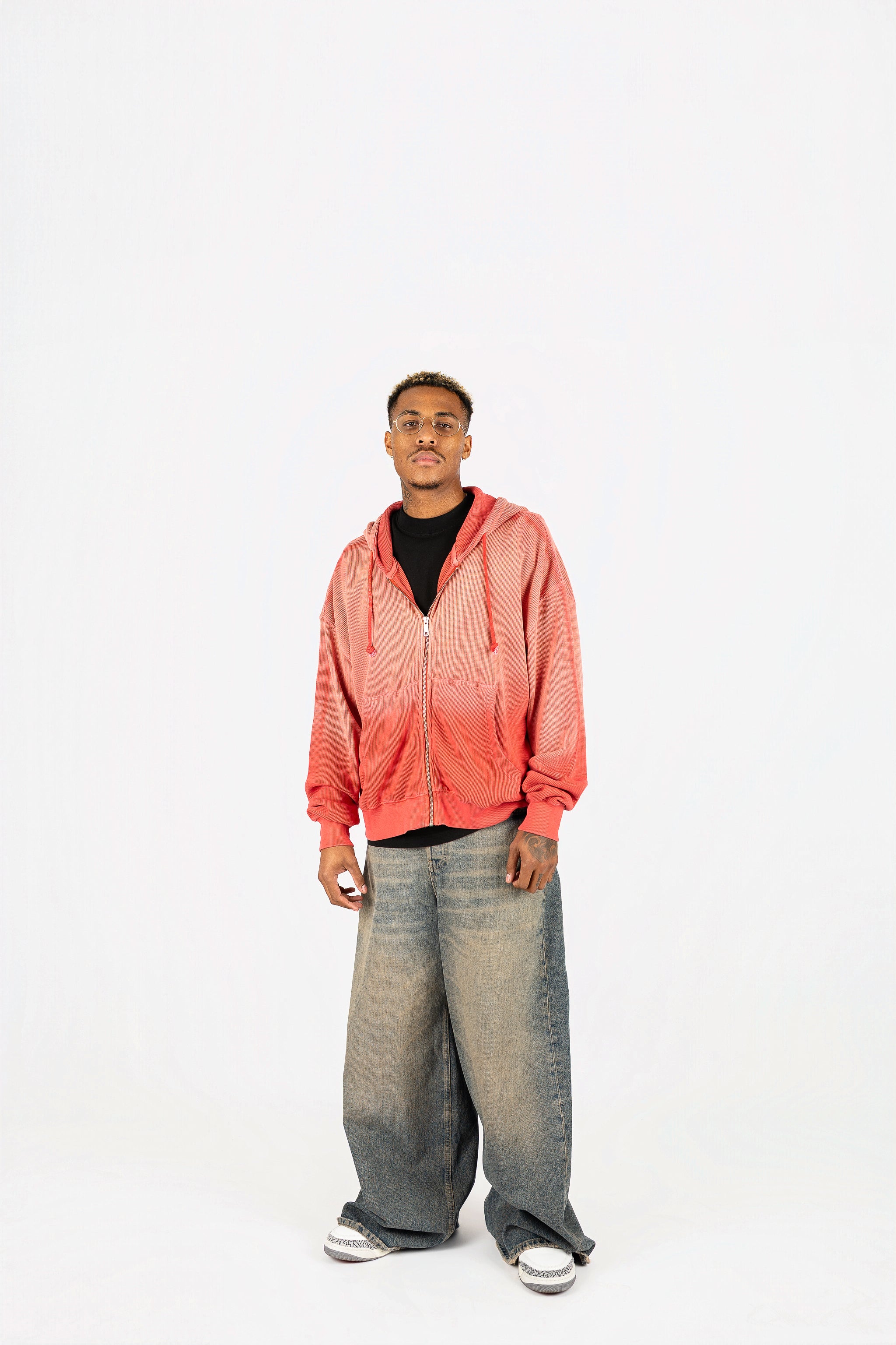 Sun-Dried Waffle Knit Baby Zip Up