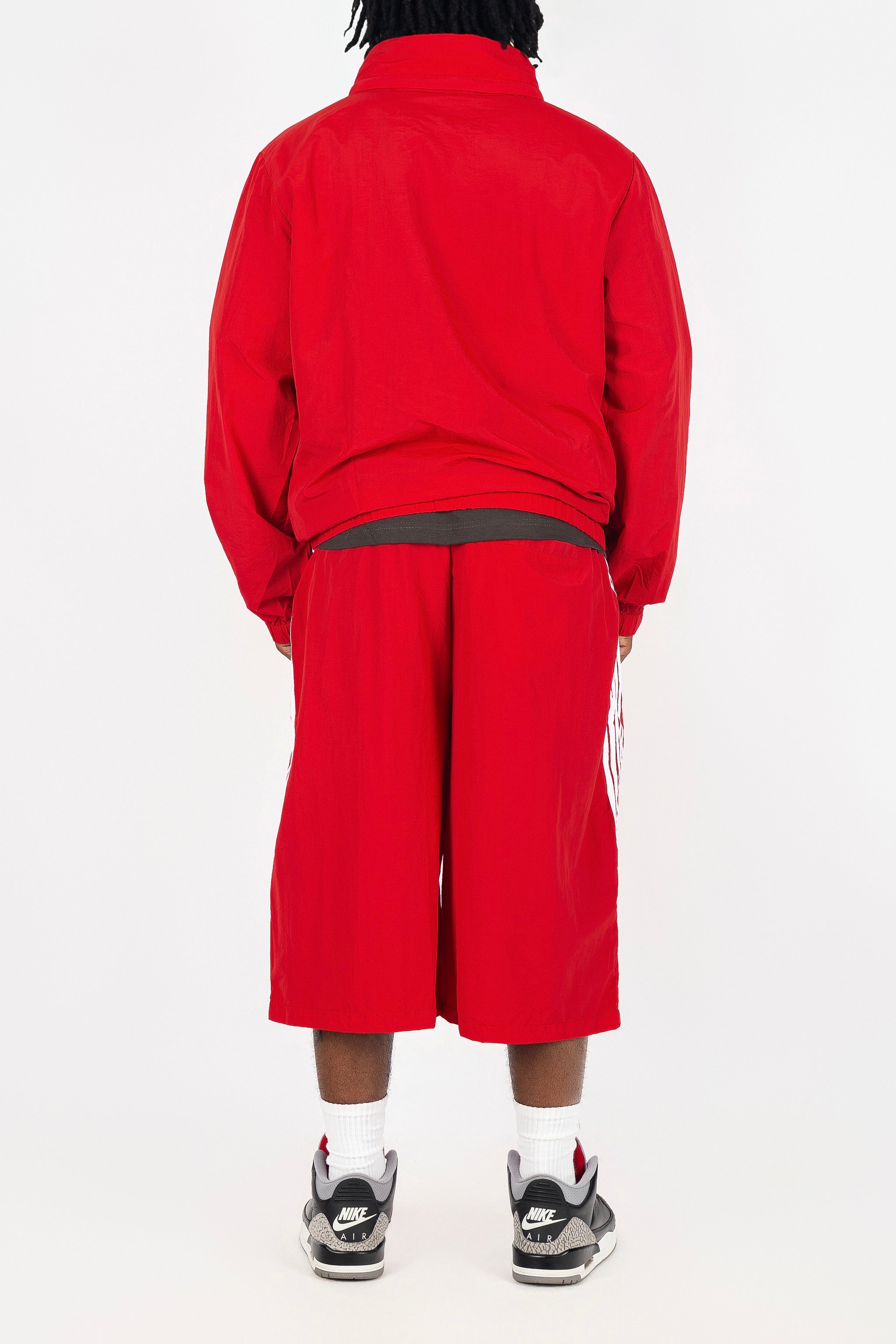 Nylon Racer Windbreaker Jacket and Shorts Set