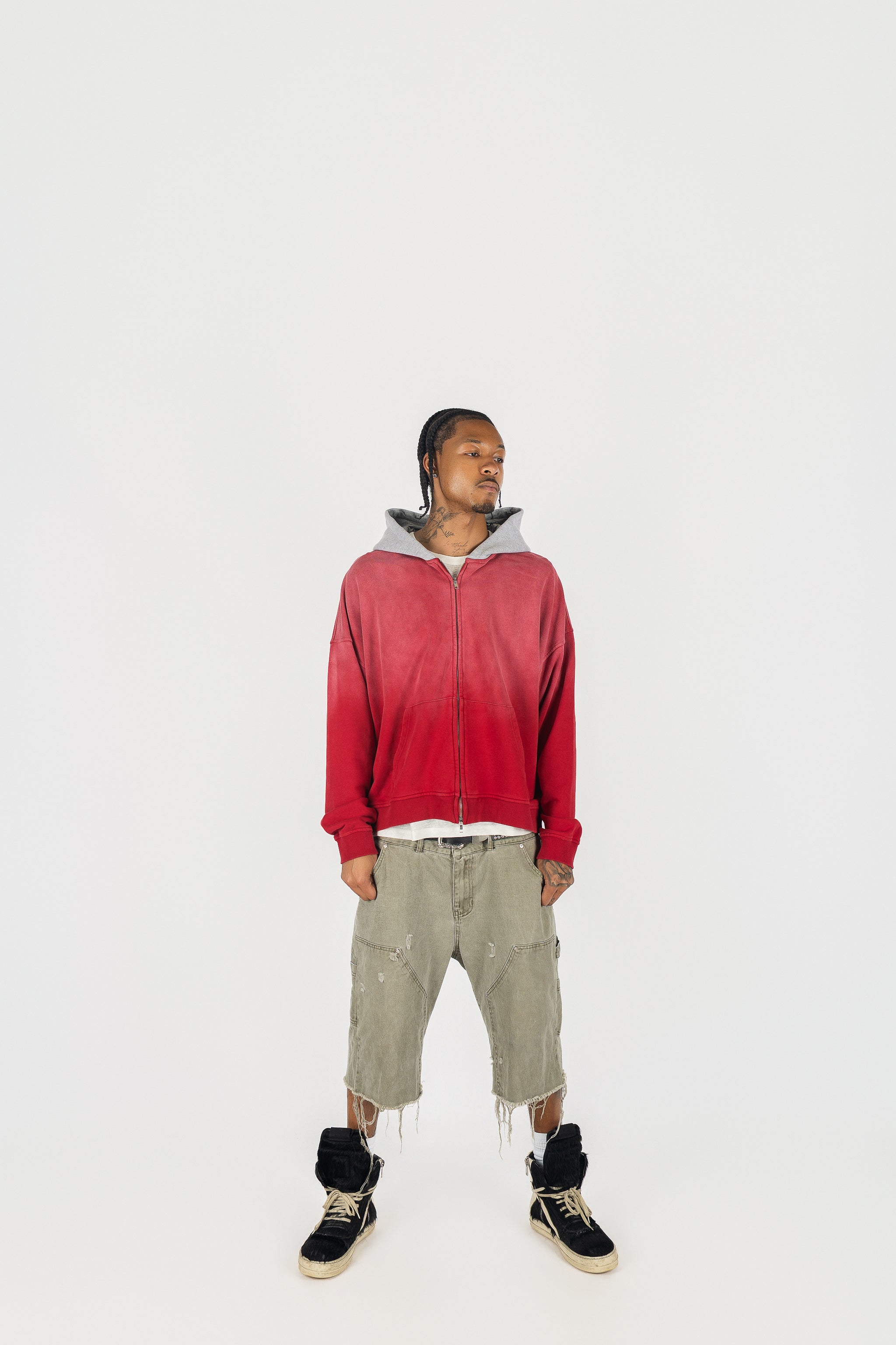 Two Tone Oversized Sun-Dried Zip Up *SIZE DOWN 1 SIZE*