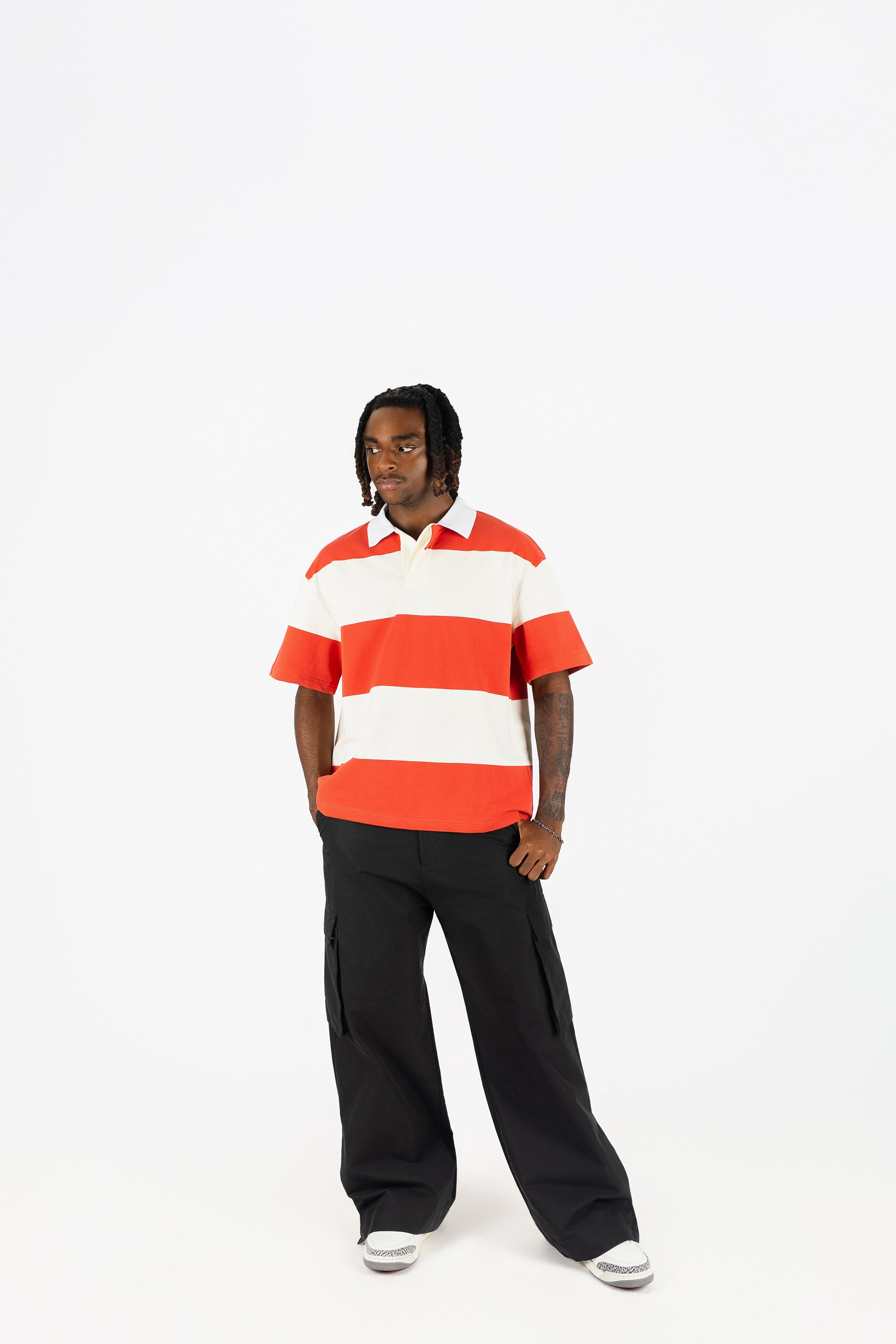 Short Sleeve Striped Polo