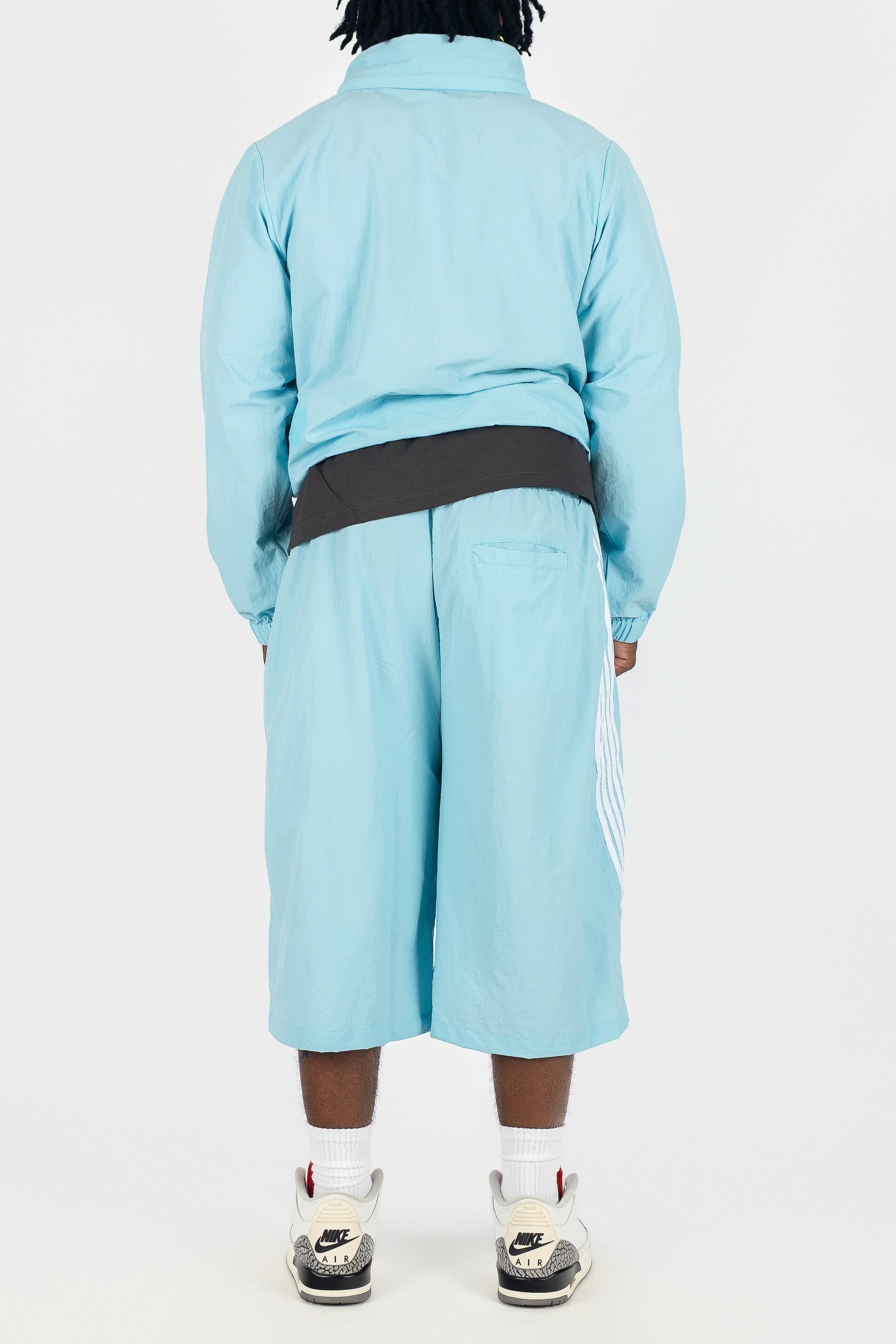 Nylon Racer Windbreaker Jacket and Shorts Set