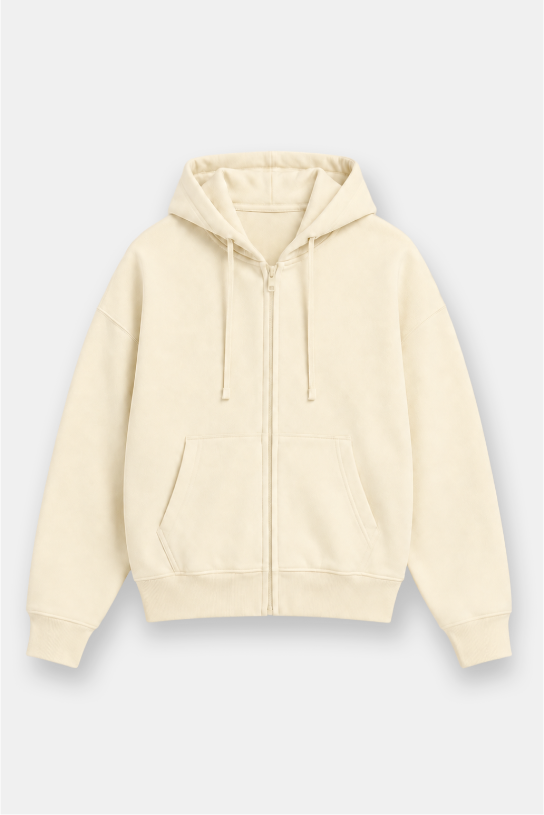 Oversize Drop Shoulder Zip Up Hoodie