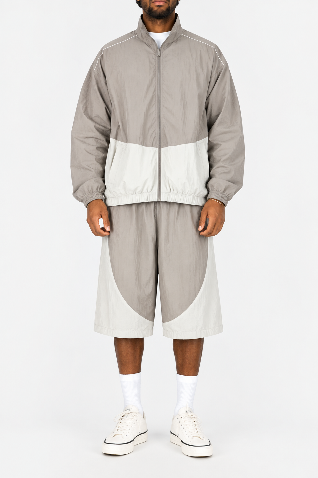 Two Tone Jacket and Shorts Tracksuit