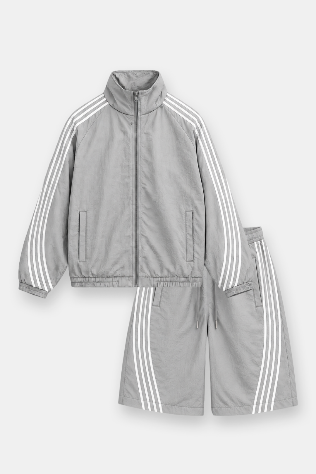Nylon Racer Windbreaker Jacket and Shorts Set
