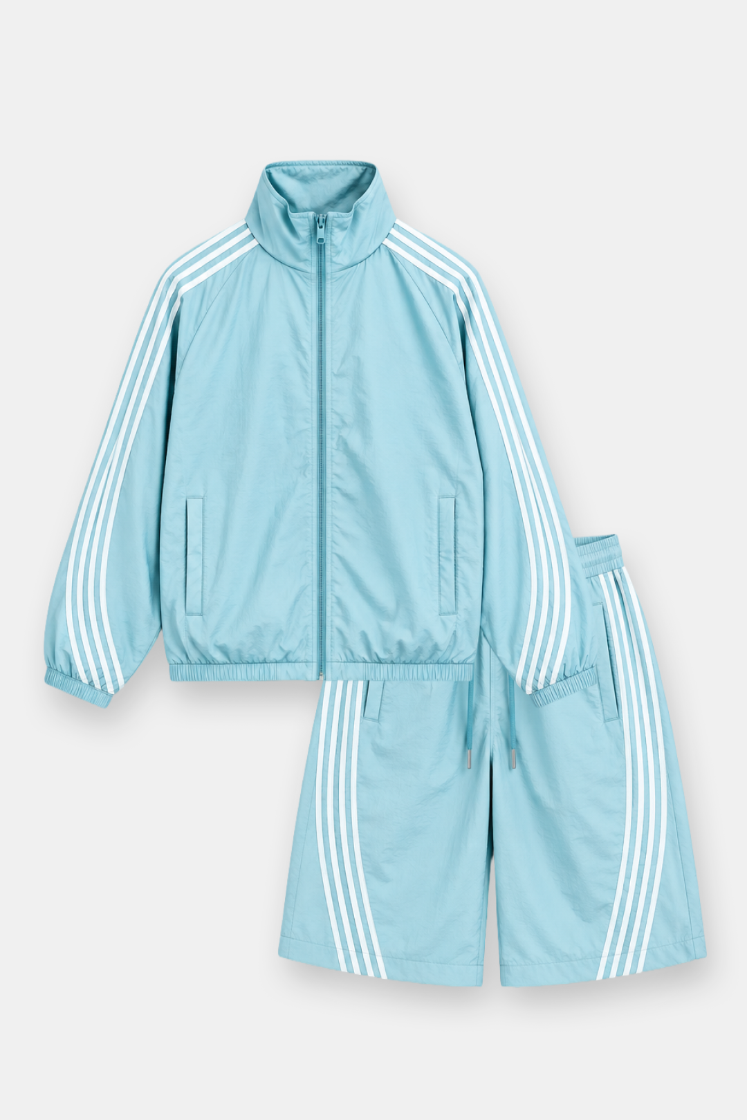 Nylon Racer Windbreaker Jacket and Shorts Set