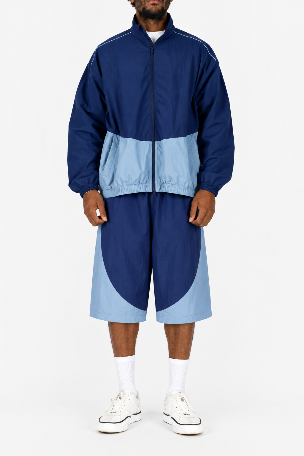 Two Tone Jacket and Shorts Tracksuit