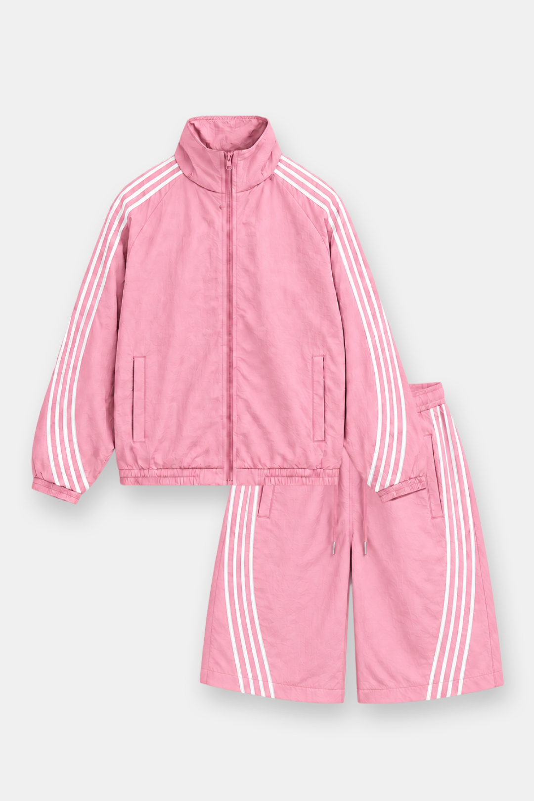 Nylon Racer Windbreaker Jacket and Shorts Set