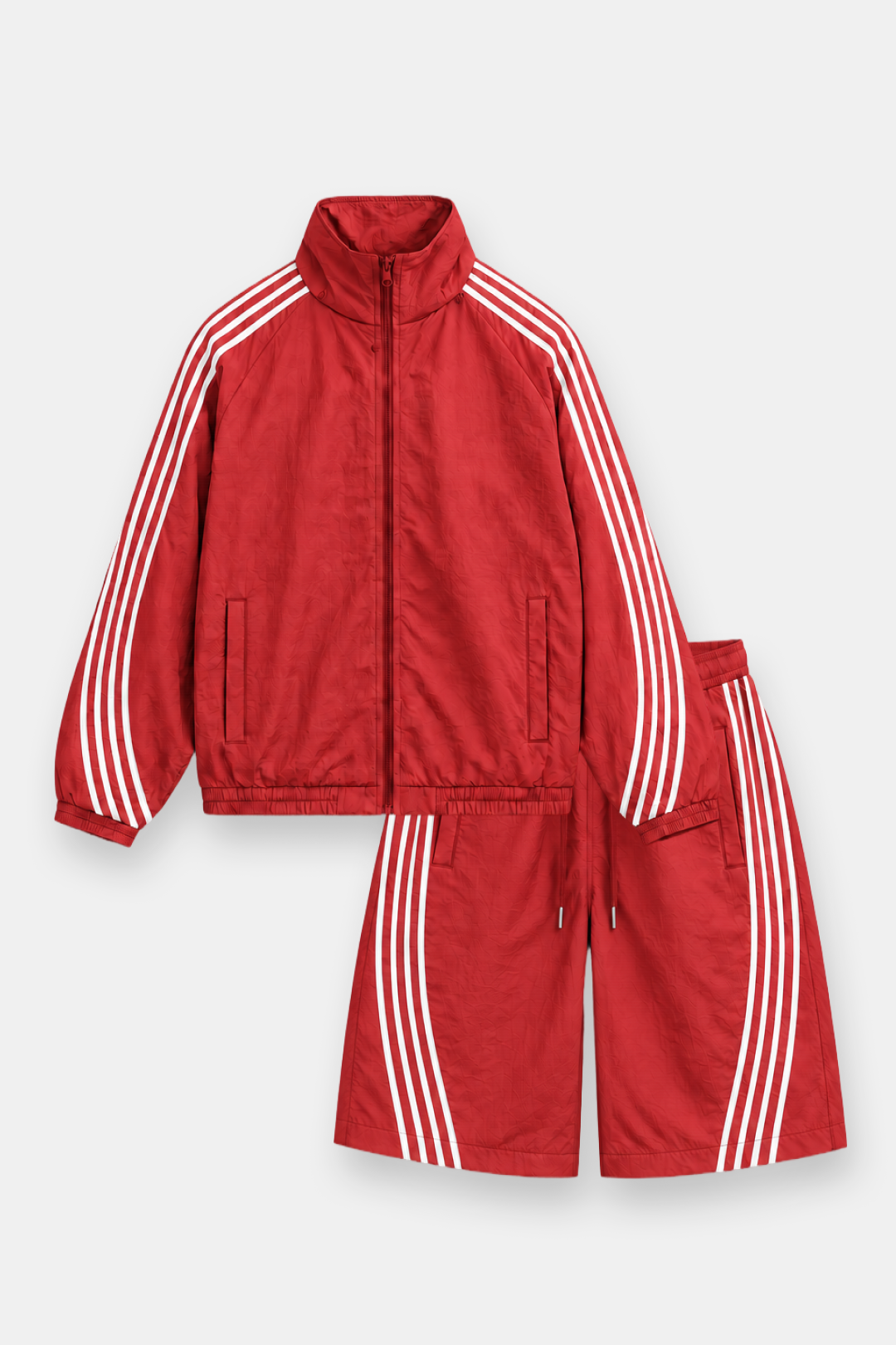Nylon Racer Windbreaker Jacket and Shorts Set