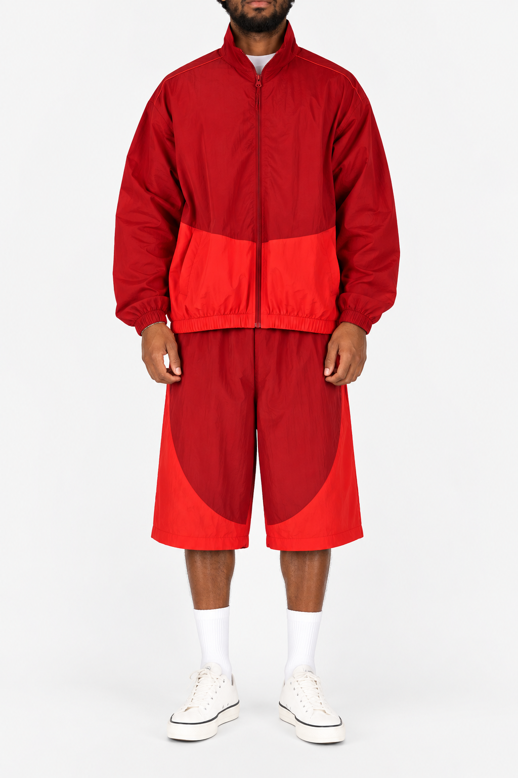 Two Tone Jacket and Shorts Tracksuit