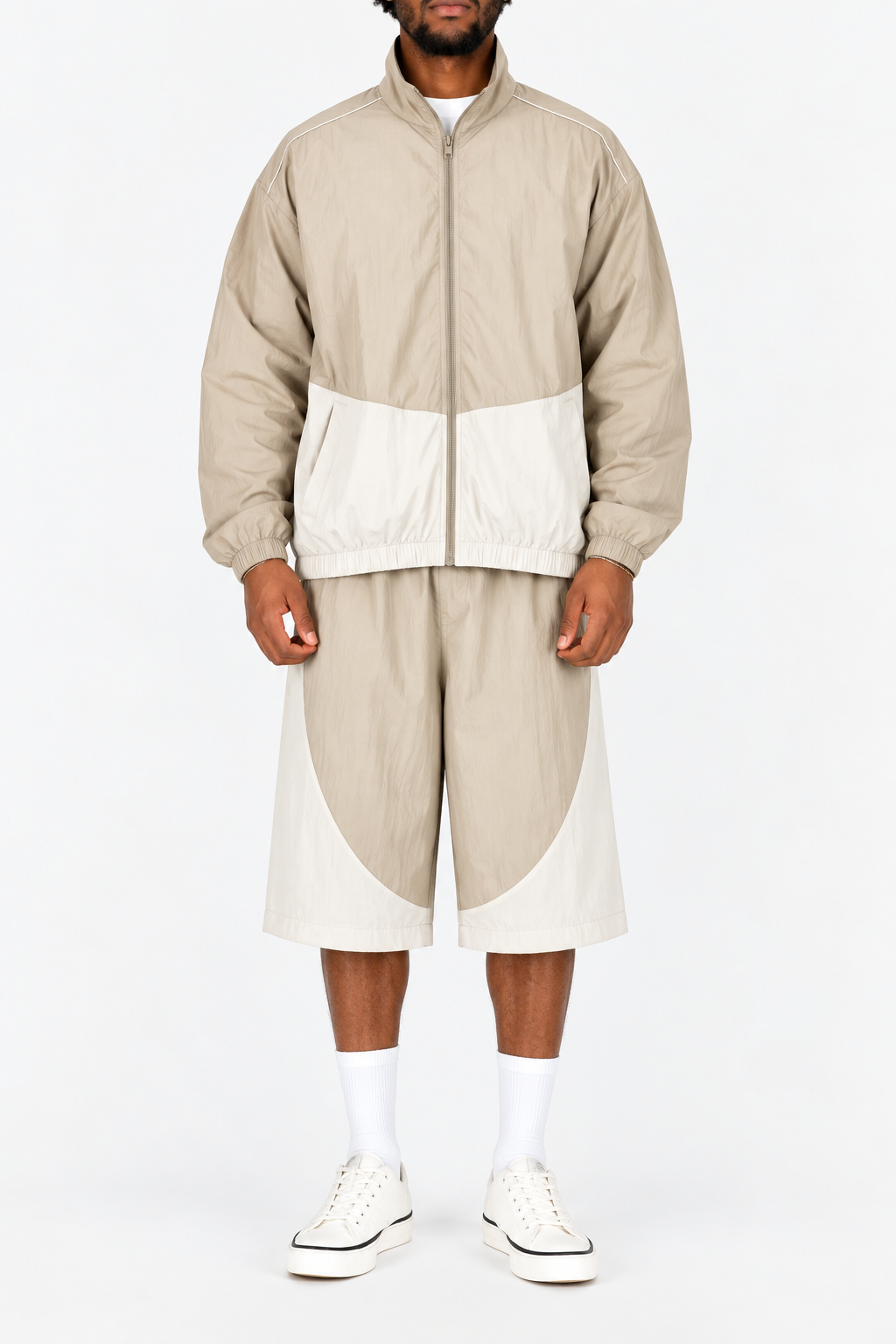 Two Tone Jacket and Shorts Tracksuit